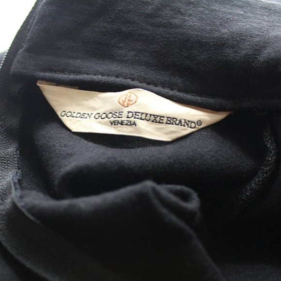 GOLDEN GOOSE Black Mock Neck Sweatshirt Back Zip Watch Cutout Top SZ XS Italy - Picture 8 of 16